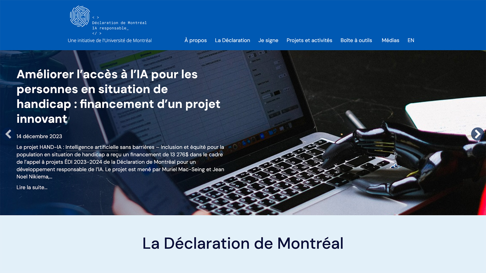 Déclaration de Montréal pour un développement responsable de l’intelligence artificielle Déclaration de Montréal pour un développement responsable de l’intelligence artificielle